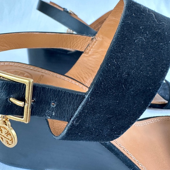 Brand New Tory Burch Mini Benton Sandal Wedge Sandals w/ Backstrap Size 40 Black - Picture 6 of 9